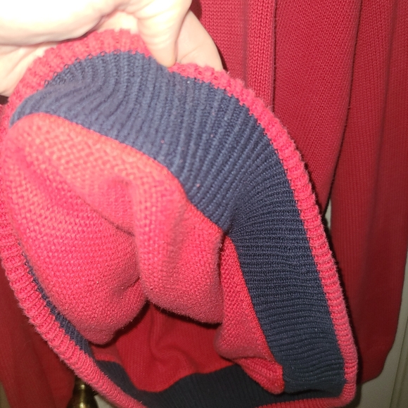 Vintage Tommy Hilfiger Red Sweater Men’s M CrewNeck Heavy Pullover Crown Logo - Picture 5 of 5